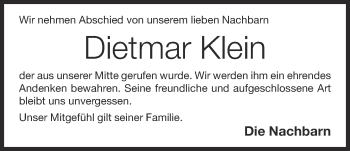 Anzeige von Dietmar Klein von OM-Medien