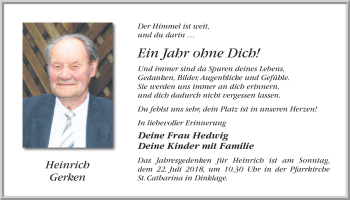 Anzeige von Heinrich Gerken von OM-Medien