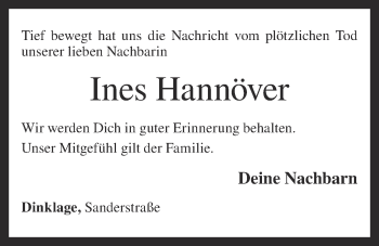 Anzeige von Ines Hannöver von OM-Medien