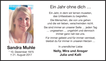 Anzeige von Sandra Muhle von OM-Medien