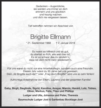 Anzeige von Brigitte Ellmann von OM-Medien