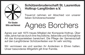 Anzeige von Agnes Borchers von OM-Medien