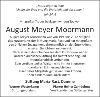 Anzeige von August Meyer-Moormann von OM-Medien