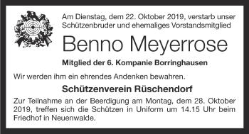 Anzeige von Benno Meyerrose von OM-Medien