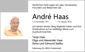 Anzeige von Andre Haas von OM-Medien