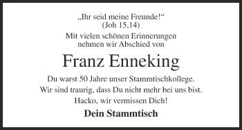 Anzeige von Franz Enneking von OM-Medien