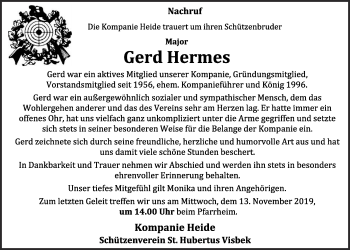 Anzeige von Gerd Hermes von OM-Medien