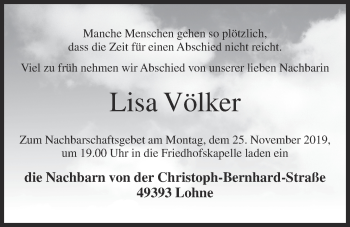 Anzeige von Lisa Völker von OM-Medien