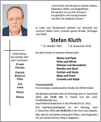 Anzeige von Stefan Kluth von OM-Medien