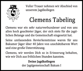 Anzeige von Clemens Tabeling von OM-Medien