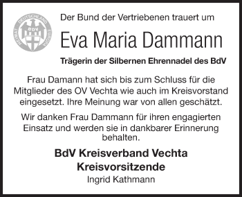 Anzeige von Eva Maria Dammann von OM-Medien