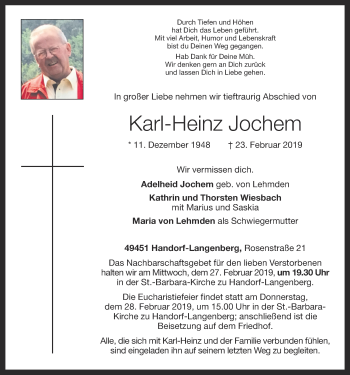 Anzeige von Karl-Heinz Jochem von OM-Medien