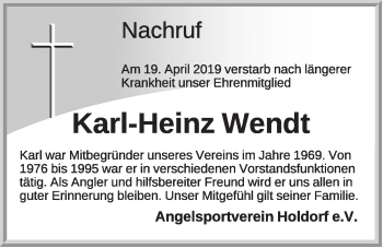 Anzeige von Karl-Heinz Wendt von OM-Medien