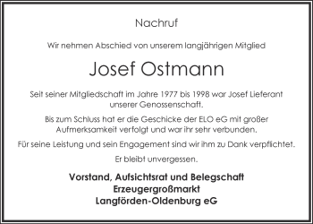 Anzeige von Josef Ostmann von OM-Medien