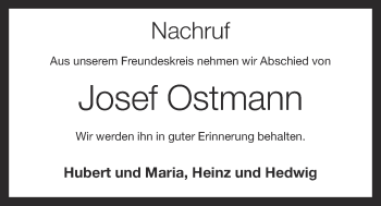 Anzeige von Josef Ostmann von OM-Medien