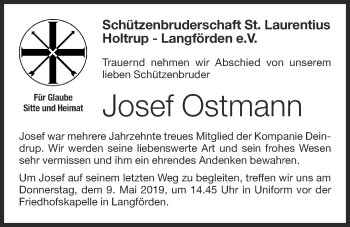 Anzeige von Josef Ostmann von OM-Medien