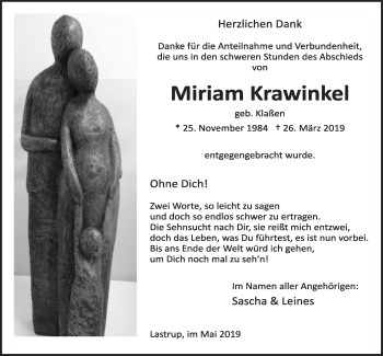 Anzeige von Miriam Krawinkel von OM-Medien