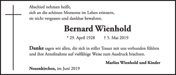 Anzeige von Bernard Wienhold von OM-Medien