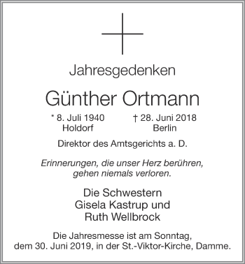 Anzeige von Günther Ortmann von OM-Medien