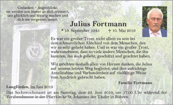 Anzeige von Julius Fortmann von OM-Medien