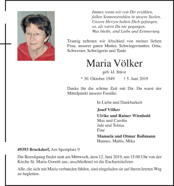 Anzeige von Maria Völker von OM-Medien