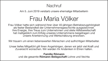 Anzeige von Maria Völker von OM-Medien