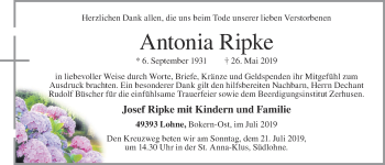 Anzeige von Antonia Ripke von OM-Medien