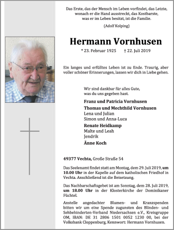 Anzeige von Hermann Vornhusen von OM-Medien