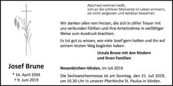 Anzeige von Josef Brune von OM-Medien