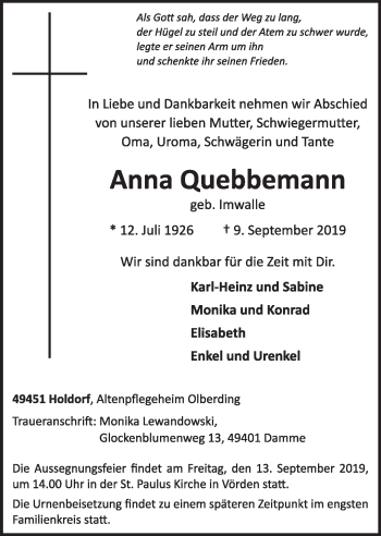 Anzeige von Anna Qebbemann von OM-Medien