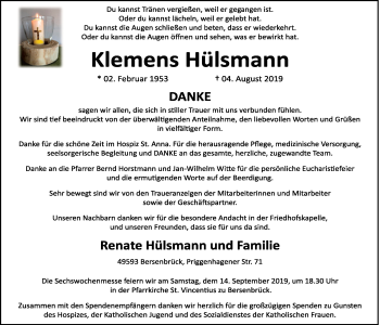 Anzeige von Klemens Hülsmann von OM-Medien