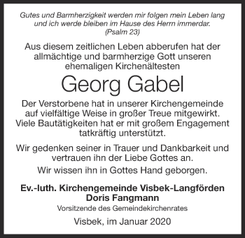 Anzeige von Georg Gabel von OM-Medien