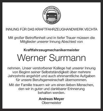 Anzeige von Werner Surmann von OM-Medien