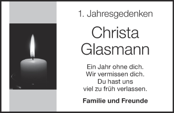 Anzeige von Christa Glasmann von OM-Medien