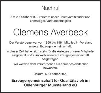 Anzeige von Clemens Averbeck von OM-Medien