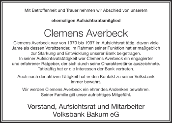 Anzeige von Clemens Averbeck von OM-Medien