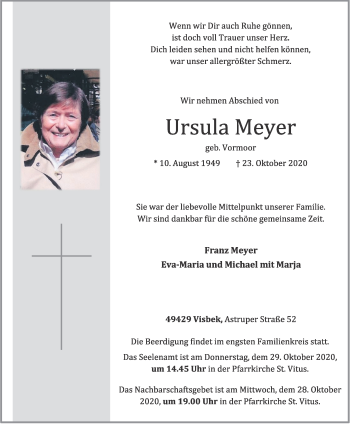 Anzeige von Ursula Meyer von OM-Medien