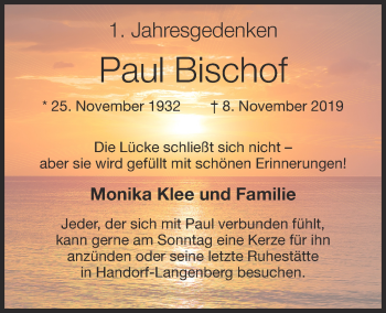 Anzeige von Paul Bischof von OM-Medien