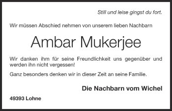 Anzeige von Ambar Mukerjee von OM-Medien