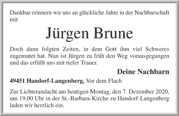 Anzeige von Jürgen Brune von OM-Medien