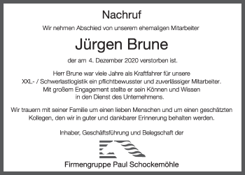 Anzeige von Jürgen Brune von OM-Medien