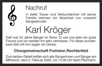 Anzeige von Karl Kröger von OM-Medien