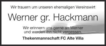 Anzeige von Werner gr. Hackmann von OM-Medien