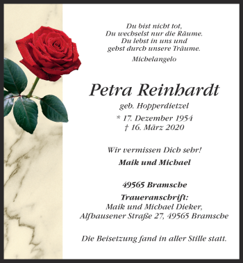 Anzeige von Petra Reinhardt von OM-Medien