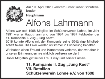 Anzeige von Alfons Lahrmann von OM-Medien