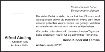 Anzeige von Alfred Abeling von OM-Medien