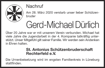 Anzeige von Gerd-Michael Dürlich von OM-Medien