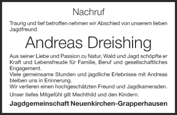 Anzeige von Andreas Dreishing von OM-Medien