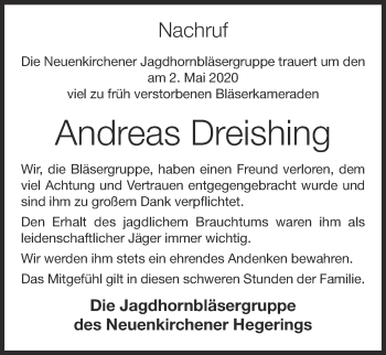 Anzeige von Andreas Dreishing von OM-Medien