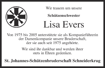 Anzeige von Lisa Evers von OM-Medien